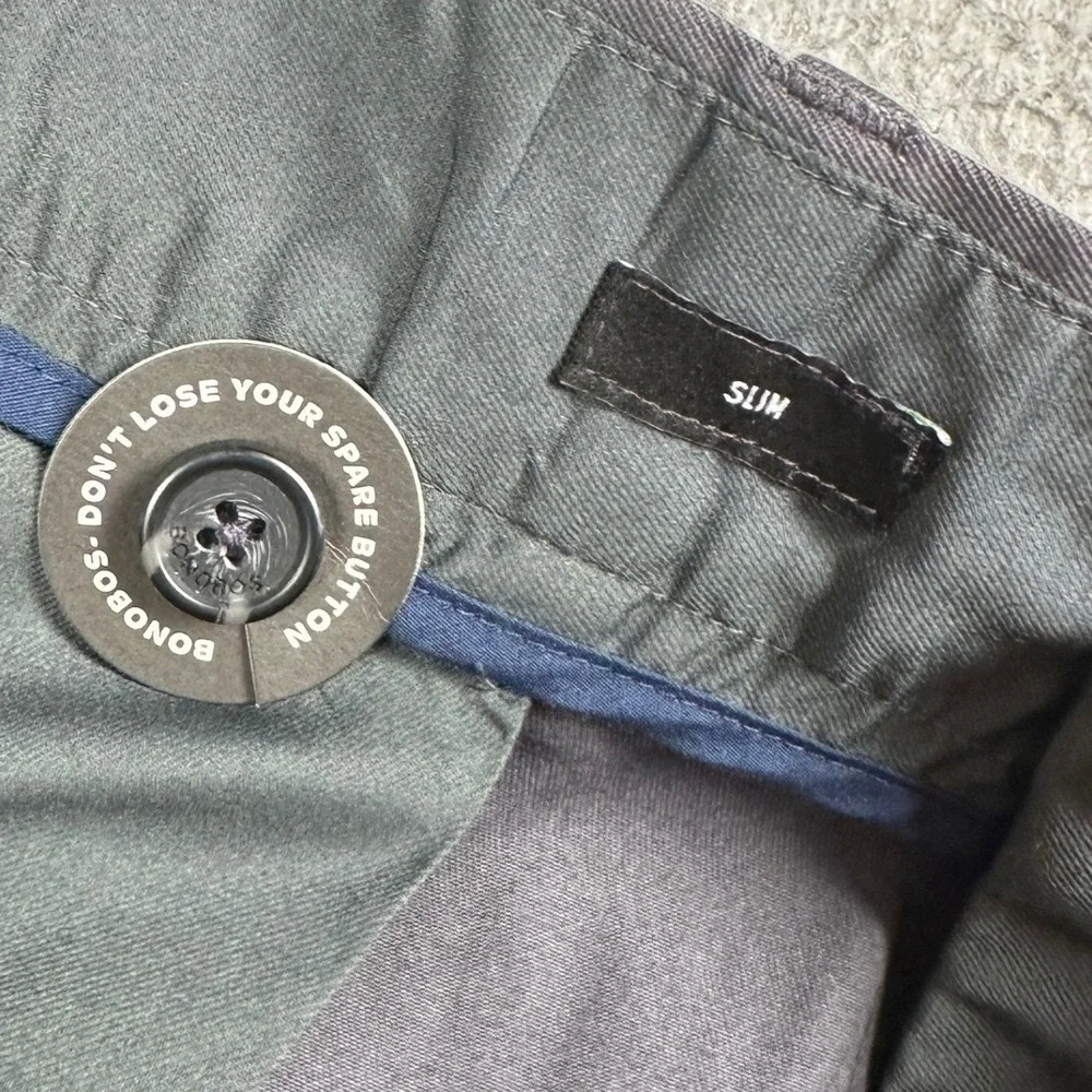 NEW Bonobos Pants Mens 44X30 Dark Gray Slim Fit Chinos Stretch Flat Front Casual